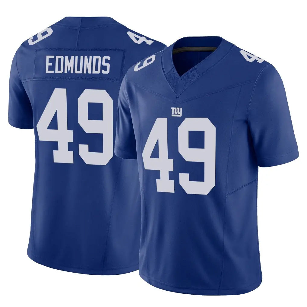 NY.Giants #49 Tremaine Edmunds Player Royal Limited Vapor F.U.S.E. Home Game Gdoa Stitched Jerseys
