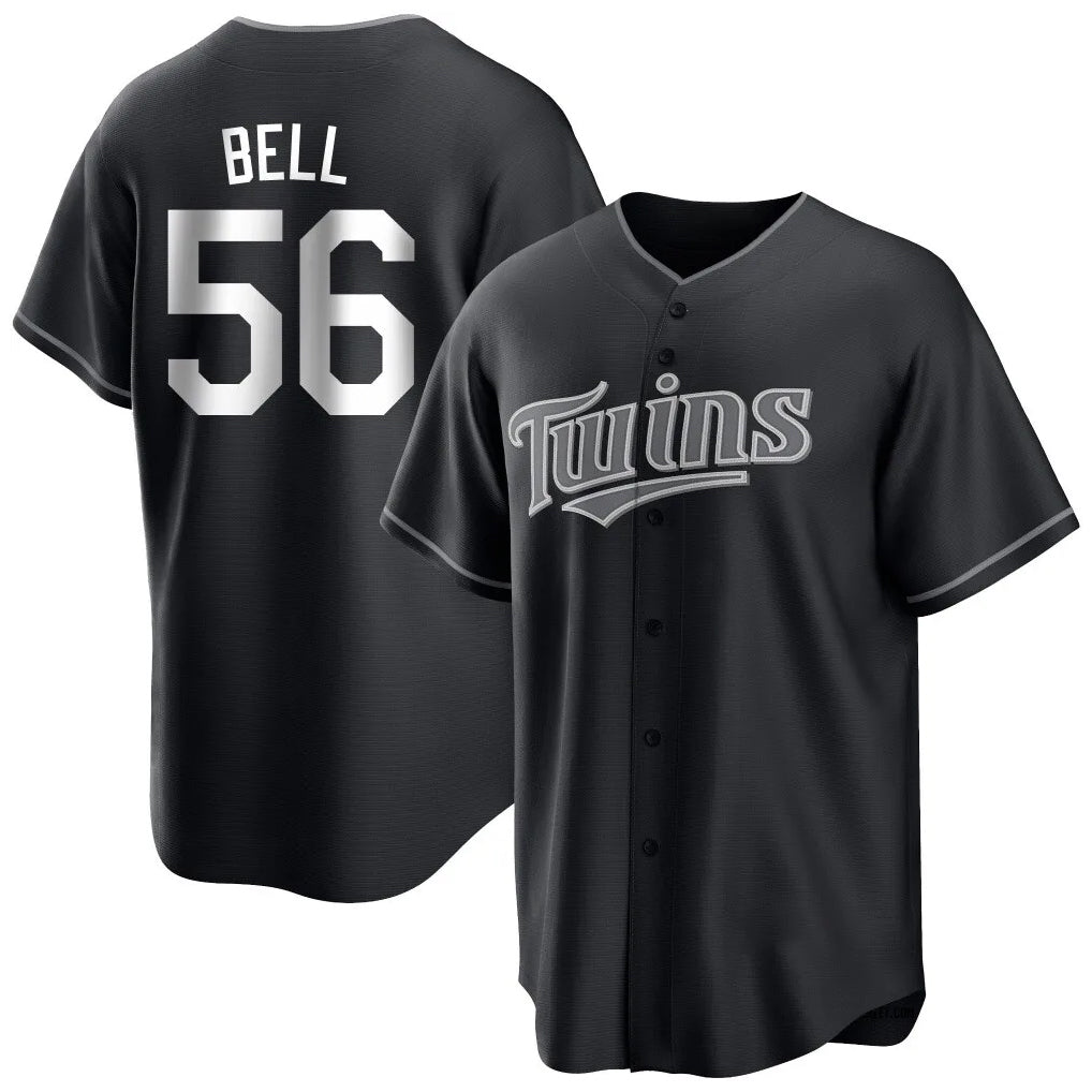 M.Twins #56 Josh Bell Player Black Home Game Fdoa Stitched Jerseys