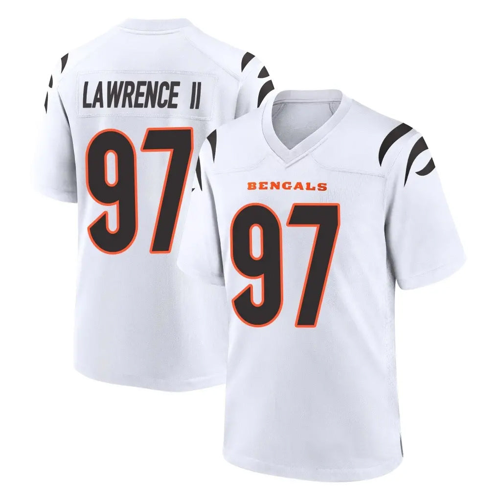 C.Bengals #97 Dexter Lawrence II Player White Home Game Gdoa Stitched Jerseys