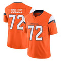 D.Broncos #72 Garett Bolles Player Orange Vapor F.U.S.E. Limited Home Game Gdoa Stitched Jerseys