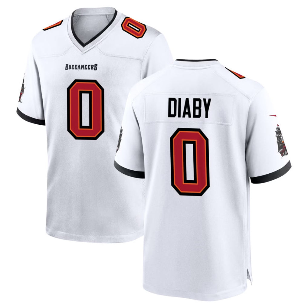 TB.Buccaneers #0 Yaya Diaby Player White Home Game Gdoa Stitched Jerseys