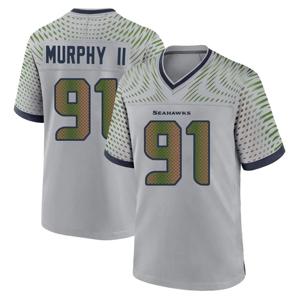 S.Seahawks #91 Byron Murphy II Player Grey 2025 Rivalries Collection Home Game Gdoa Stitched Jerseys