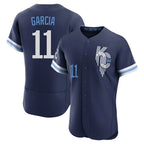 KC.Royals #11 Maikel Garcia Player Navy City Connect Limited Elite Home Gdoa Stitched Jerseys