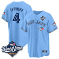 T.Blue Jays #4 George Springer Player Blue 2025 World Series Limited Fdoa Stitched Jerseys