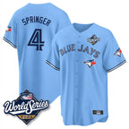 T.Blue Jays #4 George Springer Player Blue 2025 World Series Limited Fdoa Stitched Jerseys