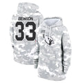 A.Cardinals #33 Trey Benson Player Arctic Camo Salute to Service Hoodies Gdoa Stitched Jerseys