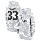 A.Cardinals #33 Trey Benson Player Arctic Camo Salute to Service Hoodies Gdoa Stitched Jerseys