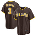 S.Diego Padres #3 Jackson Merrill Player Brown Home Game Fdoa Stitched Jerseys