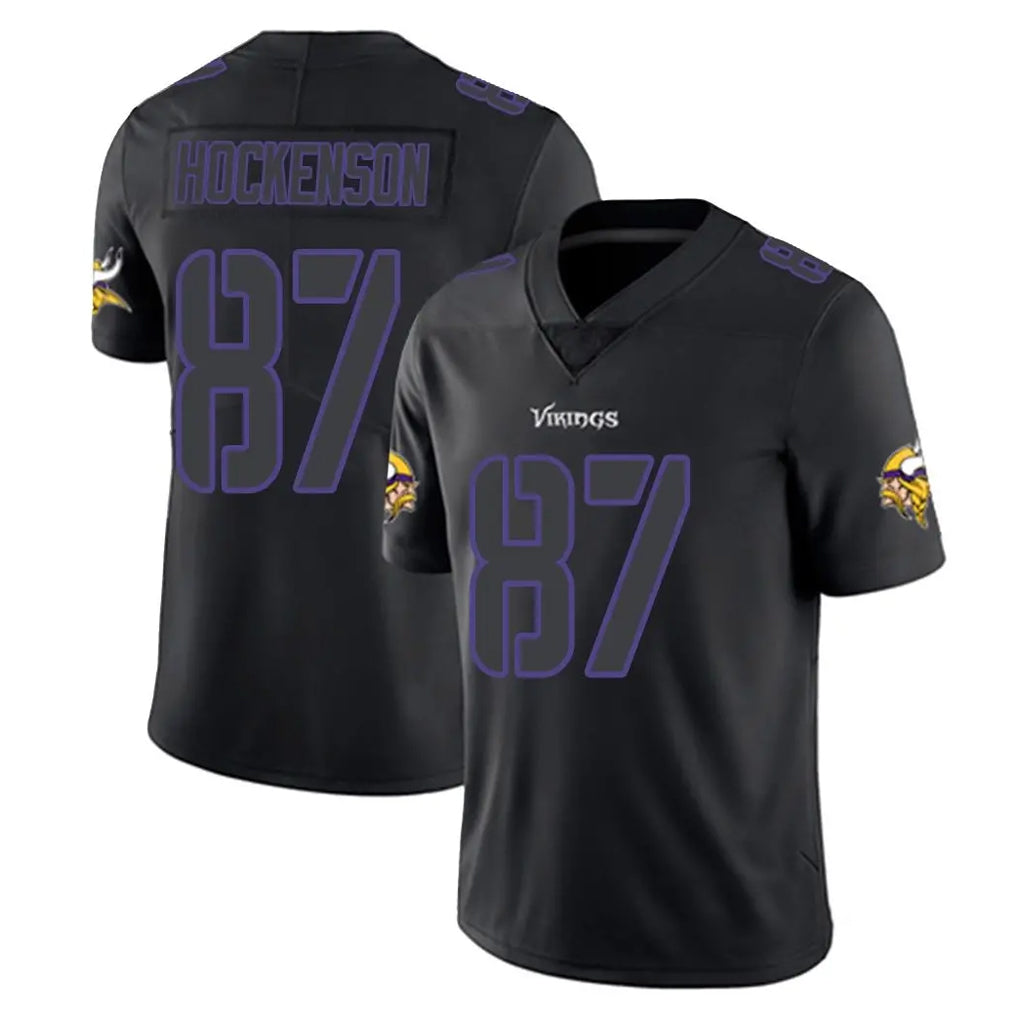 M.Vikings #87 T.J. Hockenson Player Black Impact LImited Home Game Gdoa Stitched Jerseys