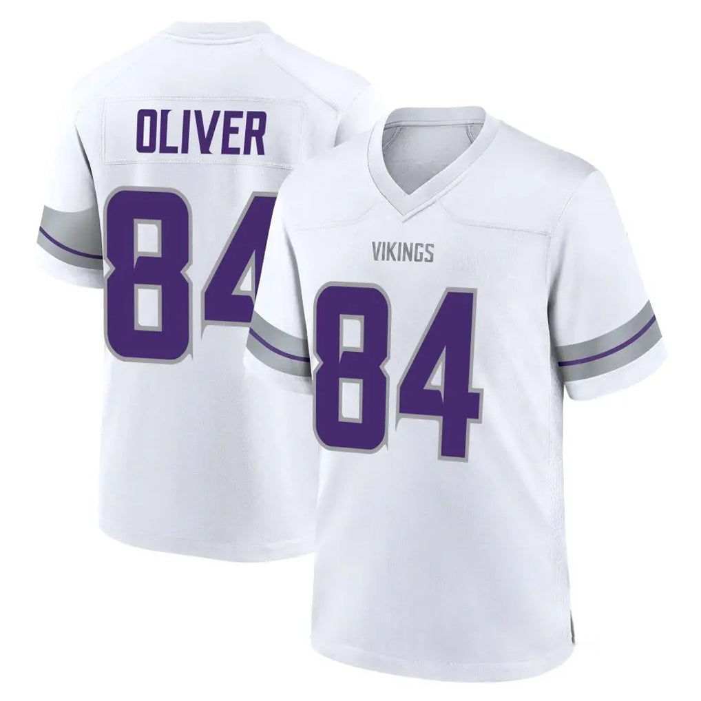 M.Vikings #84 Josh Oliver Player White Alternate Home Game Gdoa Stitched Jerseys