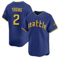 S.Mariners #2 Cole Young Player Royal City Connect Home Limited Fdoa Stitched Jerseys