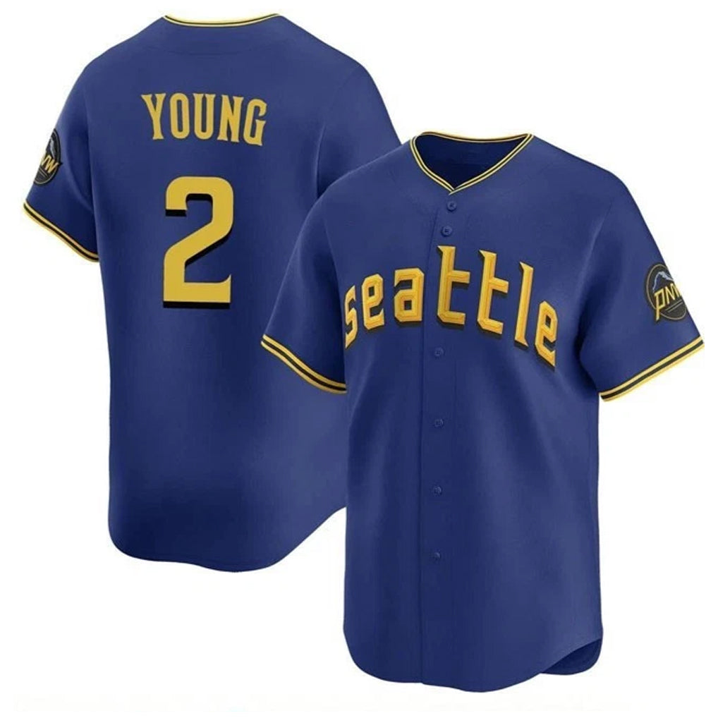 S.Mariners #2 Cole Young Player Royal City Connect Home Limited Fdoa Stitched Jerseys
