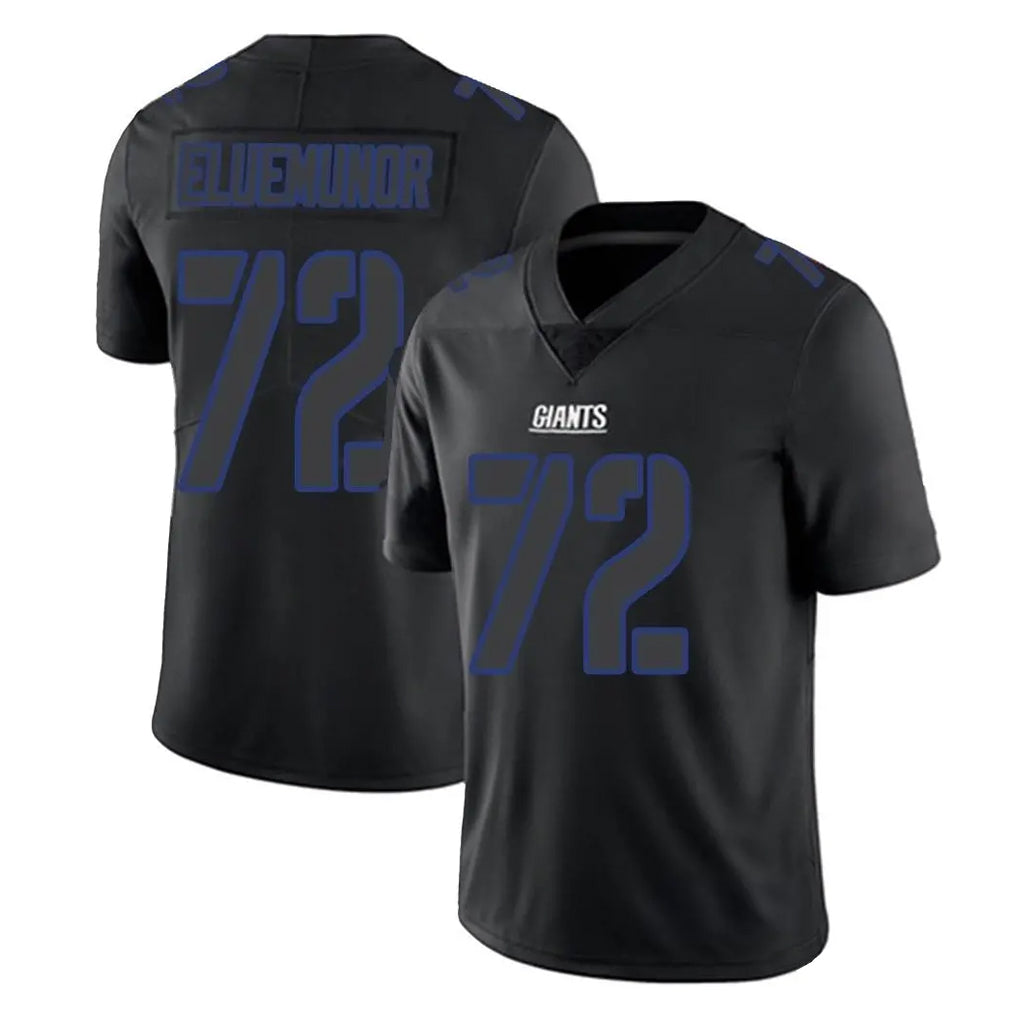 NY.Giants #72 Jermaine Eluemunor Player Black Impact Limited Home Game Gdoa Stitched Jerseys