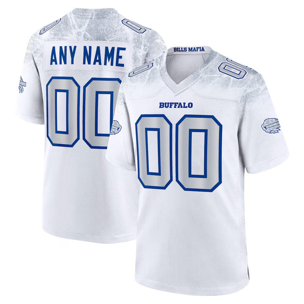 Custom B.Bills White Rivalries Collection Game Any Name & Numbers Gdoa Stitched Jerseys