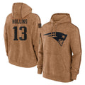 NE.Patriots #13 Mack Hollins Player Brown Salute to Service Pullover Hoodies Limited Game Gdoa Stitched Jerseys