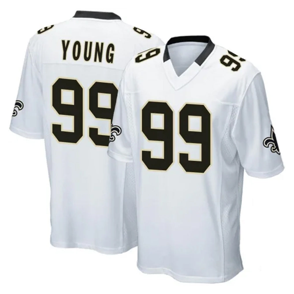 NO.Saints #99 Chase Young Player White Home Game Gdoa Stitched Jerseys