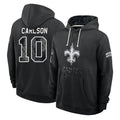 NO.Saints #10 Daniel Carlson Player 2026 Black Logo Pullover Hoodies Limited Game Gdoa Stitched Jerseys