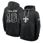 NO.Saints #10 Daniel Carlson Player 2026 Black Logo Pullover Hoodies Limited Game Gdoa Stitched Jerseys