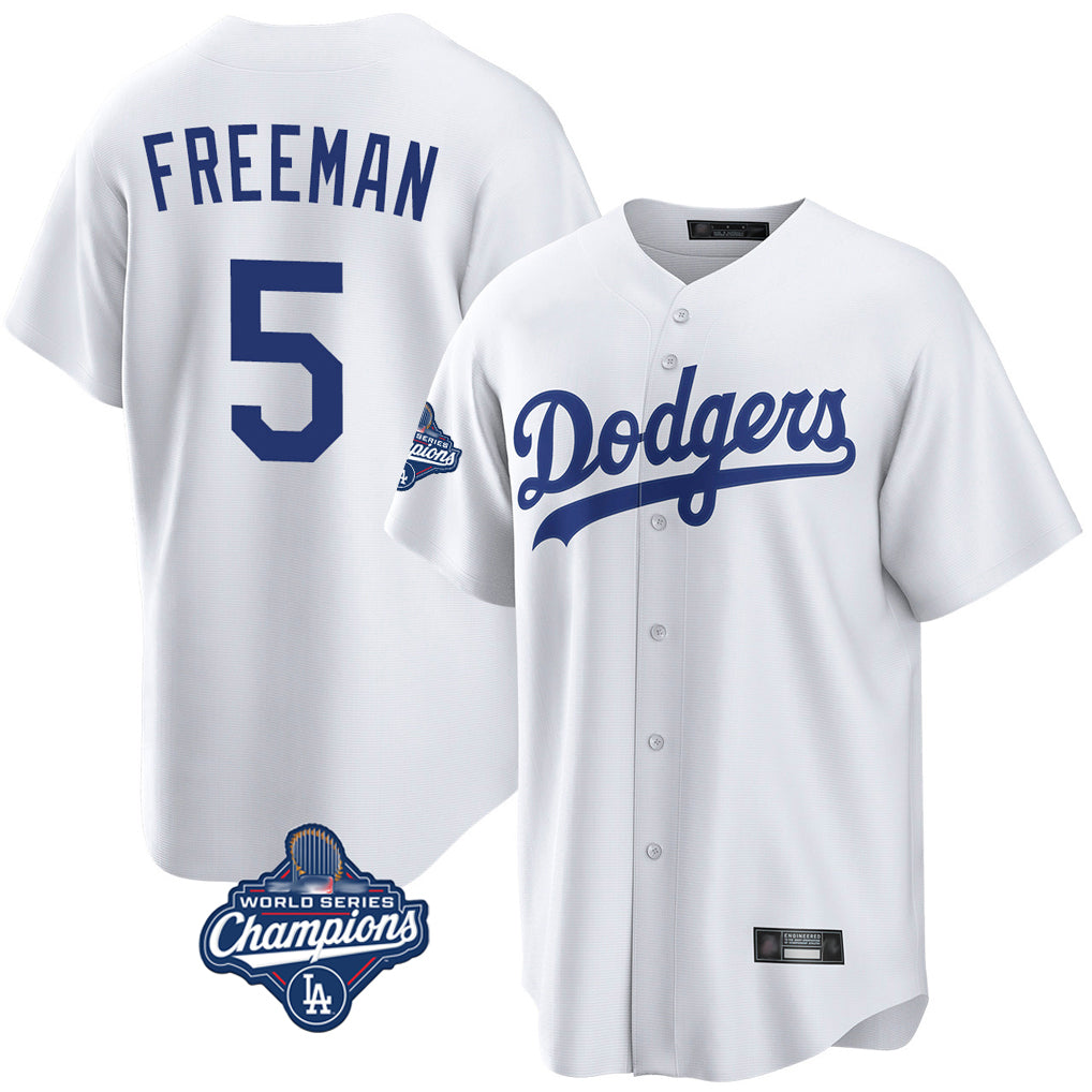 LA.Dodgers #5 Freddie Freeman Player White World Series Meet Game Home Fdoa Stitched Jerseys