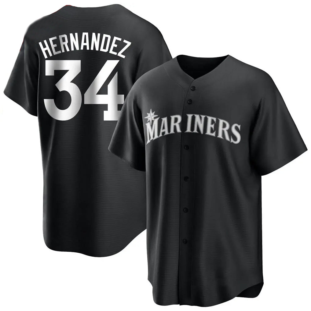 S.Mariners #34 Felix Hernandez Player Black Home Limited Fdoa Stitched Jerseys