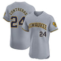 M.Brewers #24 William Contreras Player Gray Home Limited Elite Fdoa Stitched Jerseys
