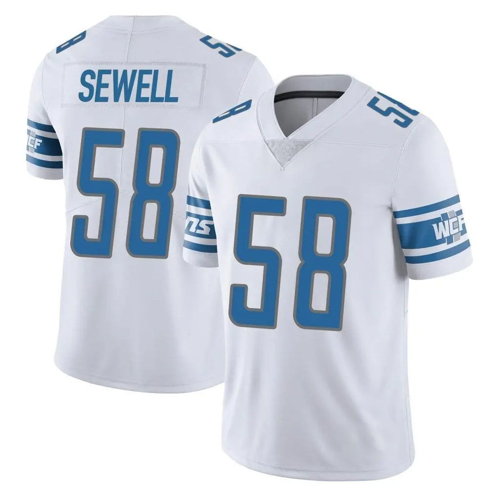 D.Lions #58 Penei Sewell Player White Limited Vapor Untouchable Home Game Gdoa Stitched Jerseys