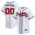 Custom A.Braves White Home Game Any Name & Number Gdoa Stitched Jerseys