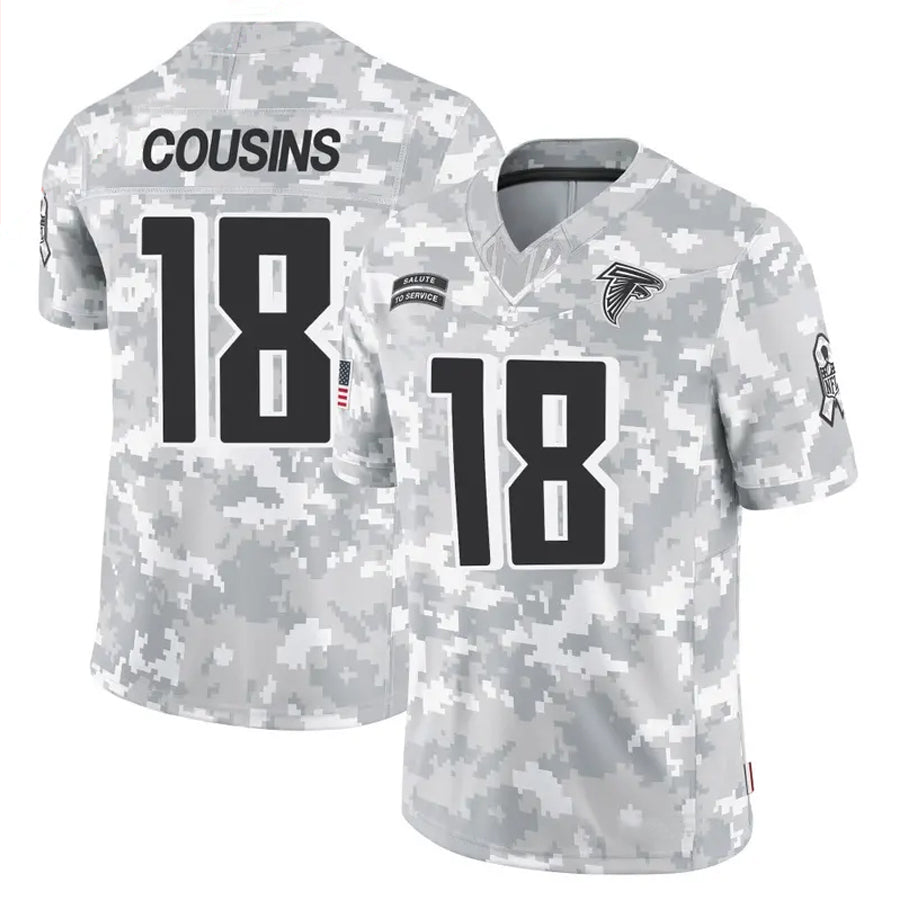 A.Falcons #18 Kirk Cousins Player Arctic Camo Salute to Service Limited Gdoa Stitched Jerseys