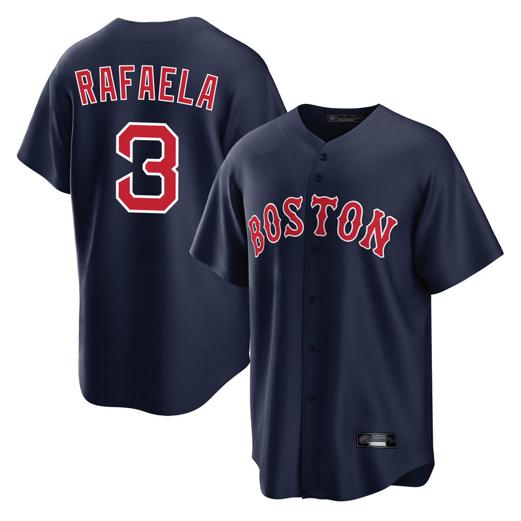 B.Red Sox #3 Ceddanne Rafaela Player Navy Home Game Gdoa Stitched Jerseys