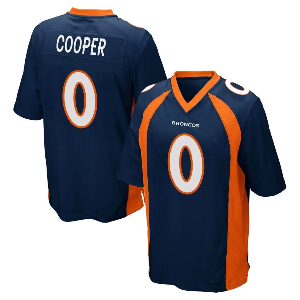 D.Broncos #0 Jonathon Cooper Player Navy Game Gdoa Stitched Jerseys