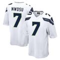 S.Seahawks #7 Uchenna Nwosu Player White Home Game Gdoa Stitched Jerseys