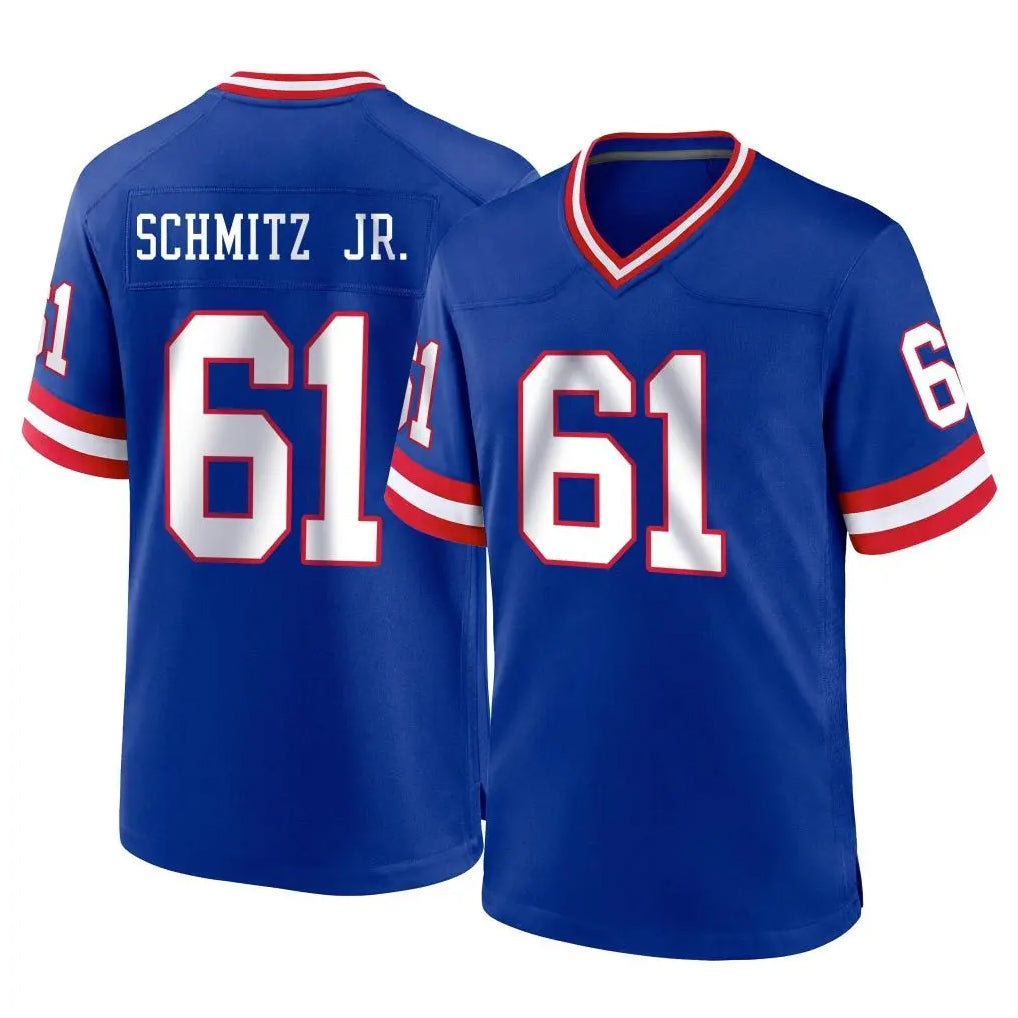 NY.Giants #61 John Michael Schmitz Jr. Player Royal Classic Home Game Gdoa Stitched Jerseys