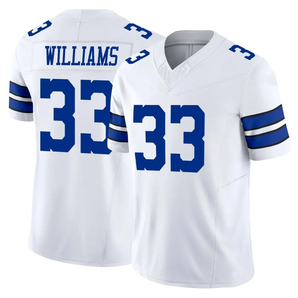 D.Cowboys #33 Javonte Williams Player White Limited Vapor F.U.S.E. Home Game Gdoa Stitched Jerseys