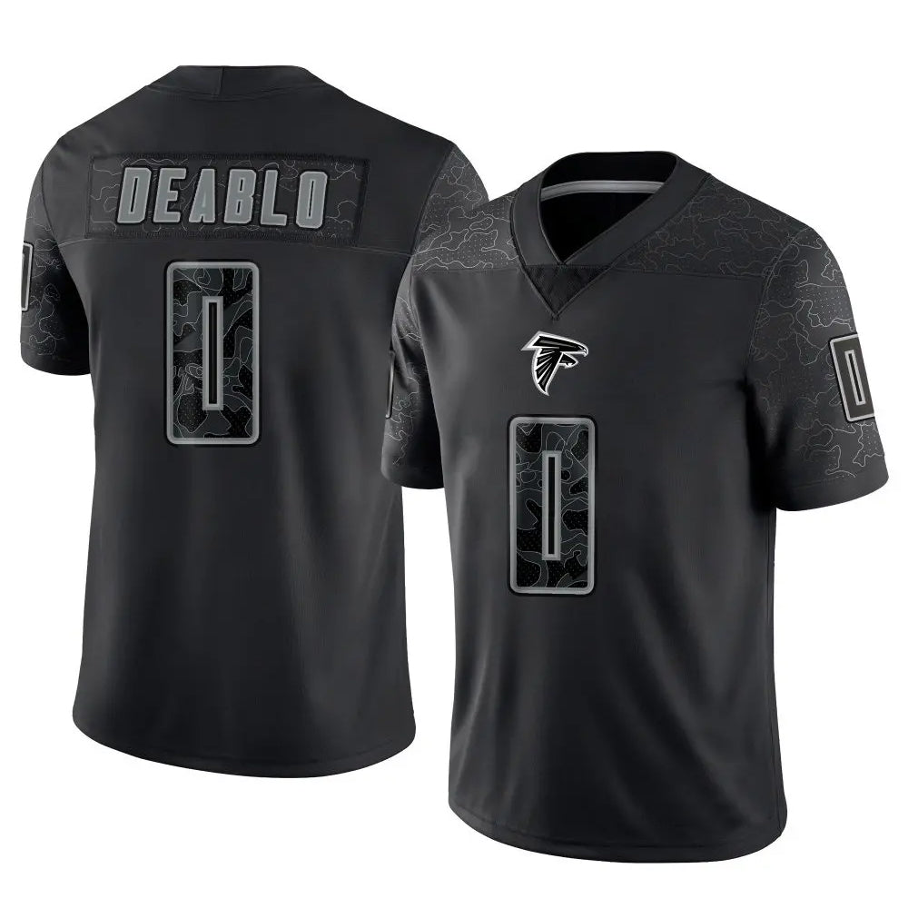 A.Falcons #0 Divine Deablo Player Black RFLCTV Limited Game Gdoa Stitched Jerseys