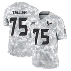 H.Texans #75 Wyatt Teller Player Arctic Camo Salute To Service Limited Game Gdoa Stitched Jerseys
