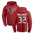 H.Texans #32 David Montgomery Player Red Pro Line Pullover Hoodie Limited Game Gdoa Stitched Jerseys