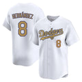 LA.Dodgers #8 Enrique Hern¨¢ndez Player Gold Collection Limited Home Fdoa Stitched Jerseys