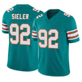 M.Dolphins #92 Zach Sieler Player Aqua Limited Alternate Vapor F.U.S.E. Home Game Gdoa Stitched Jerseys
