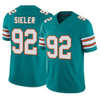 M.Dolphins #92 Zach Sieler Player Aqua Limited Alternate Vapor F.U.S.E. Home Game Gdoa Stitched Jerseys