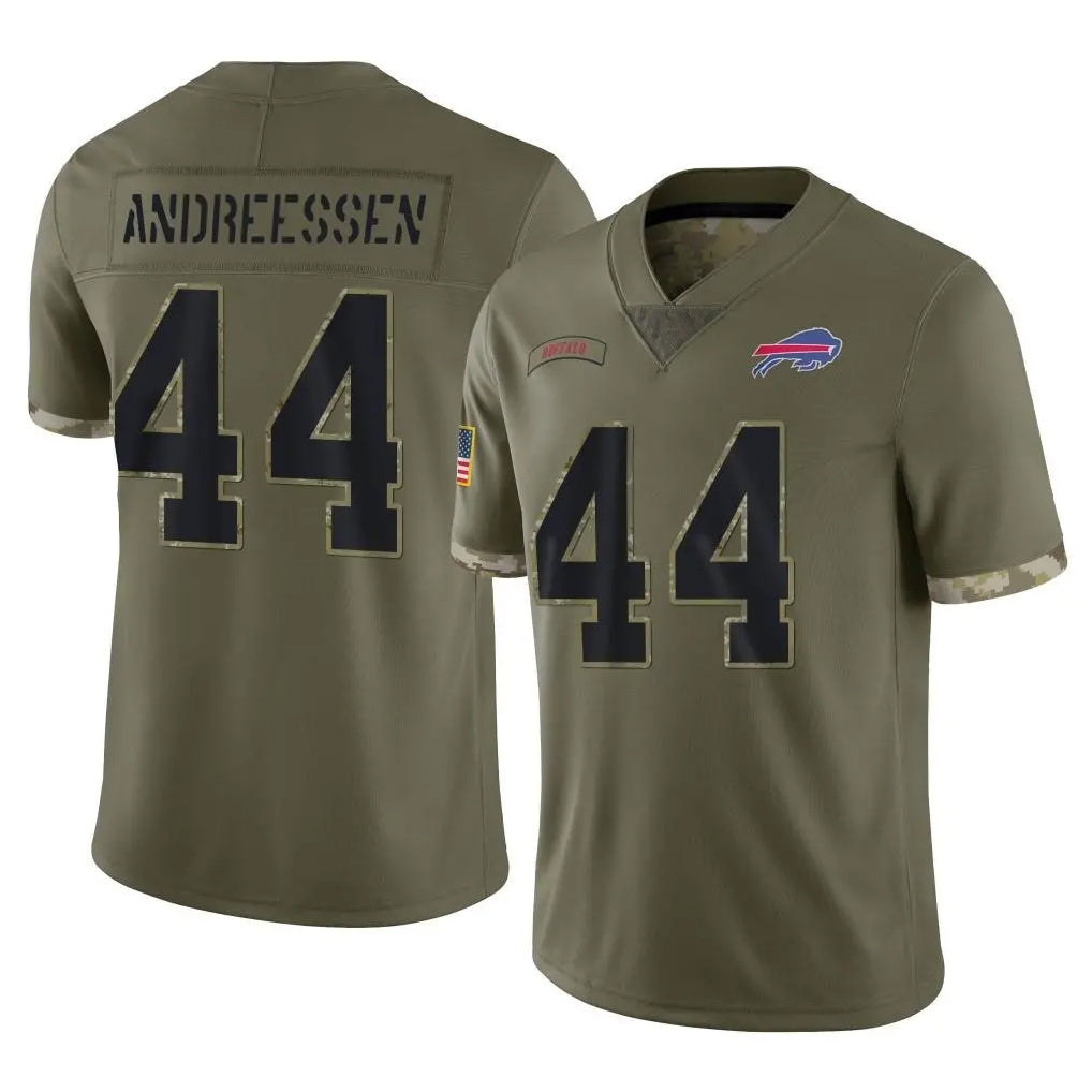 B.Bills #44 Joe Andreessen Player Olive Salute To Service Game Gdoa Stitched Jerseys
