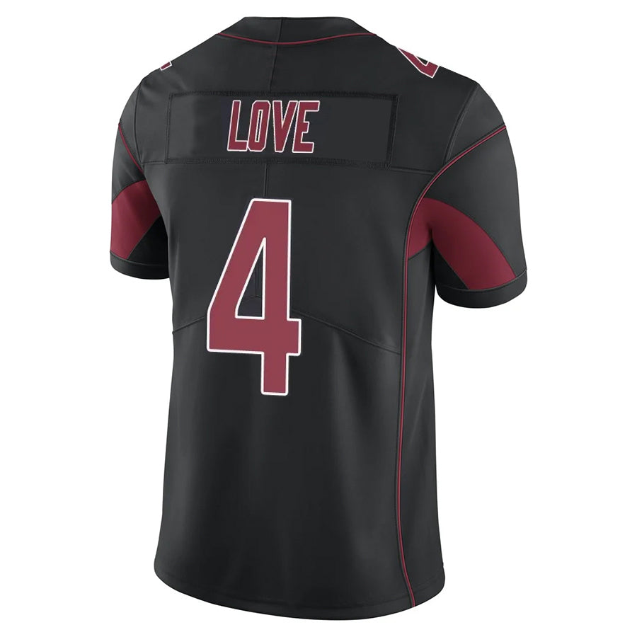 A.Cardinals #4 Jeremiyah Love Player Black Limited Elite Home Game Gdoa Stitched Jerseys