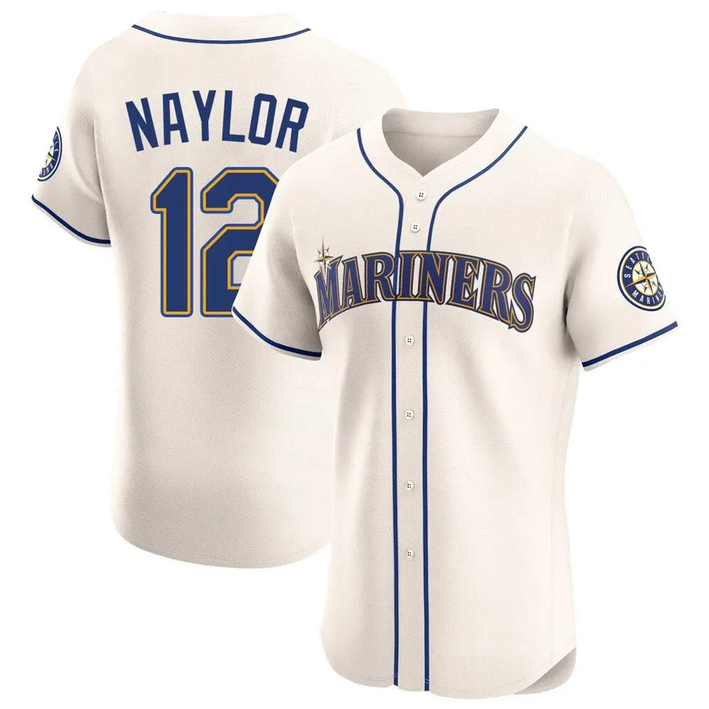 S.Mariners #12 Josh Naylor Player Cream Home Limited Elite Fdoa Stitched Jerseys