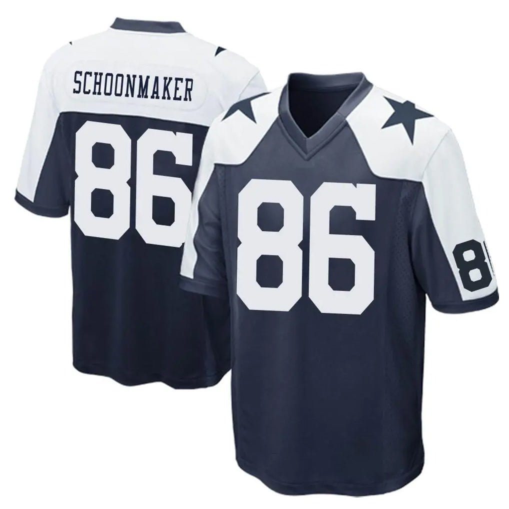 D.Cowboys #86 Luke Schoonmaker Player Navy-White Alternate Home Game Gdoa Stitched Jerseys