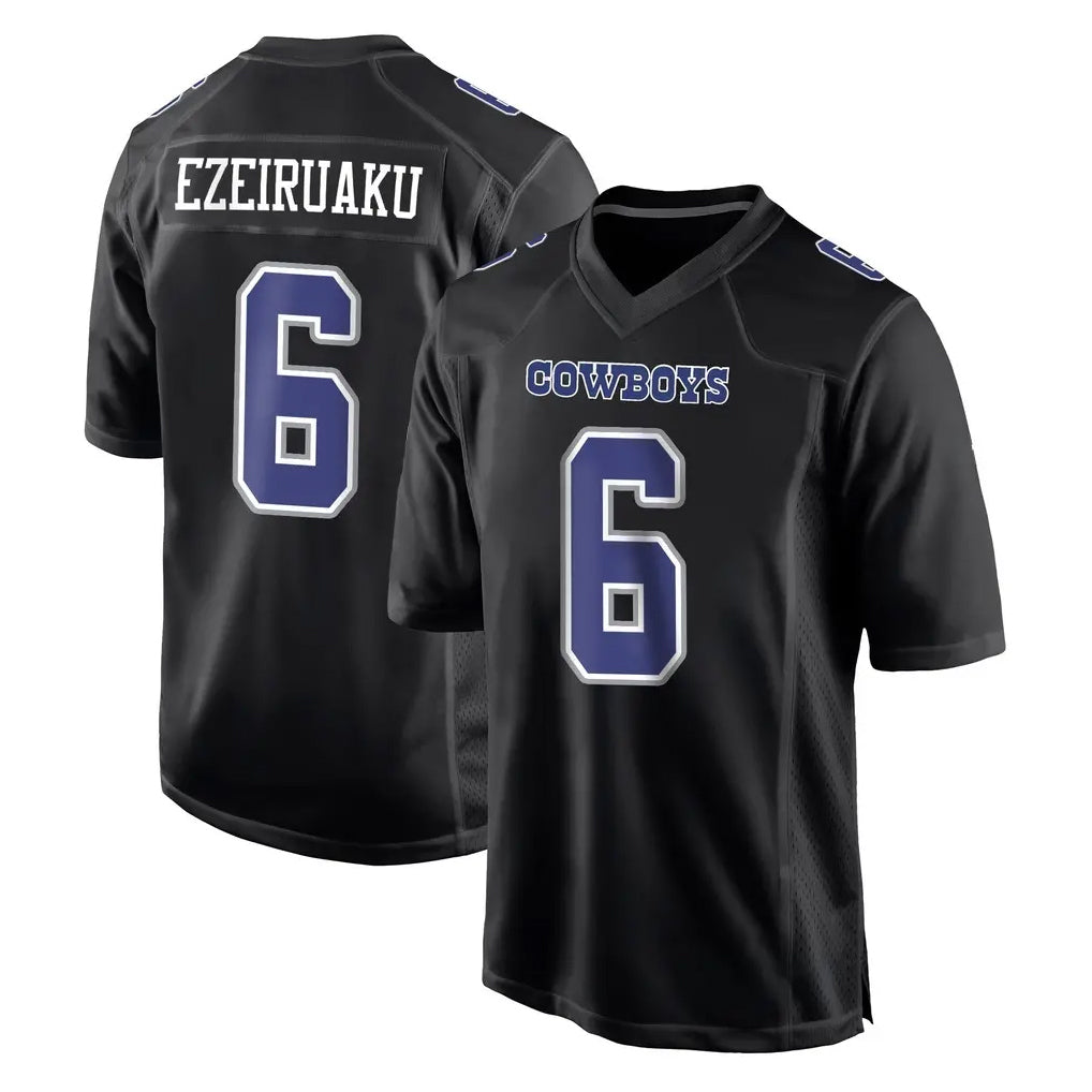 D.Cowboys #6 Donovan Ezeiruaku Player Carbon Black Fashion Home Game Gdoa Stitched Jerseys