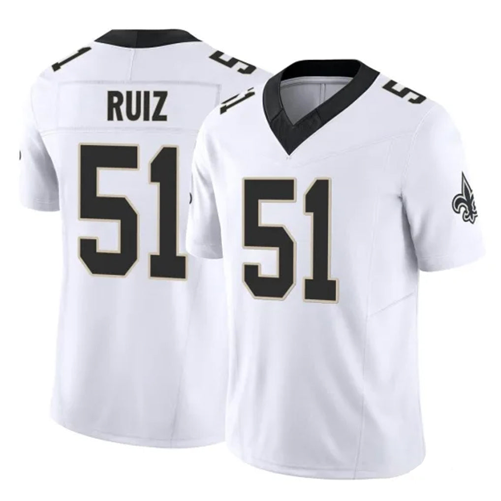 NO.Saints #51 Cesar Ruiz Player White Limited Vapor F.U.S.E. Home Game Gdoa Stitched Jerseys