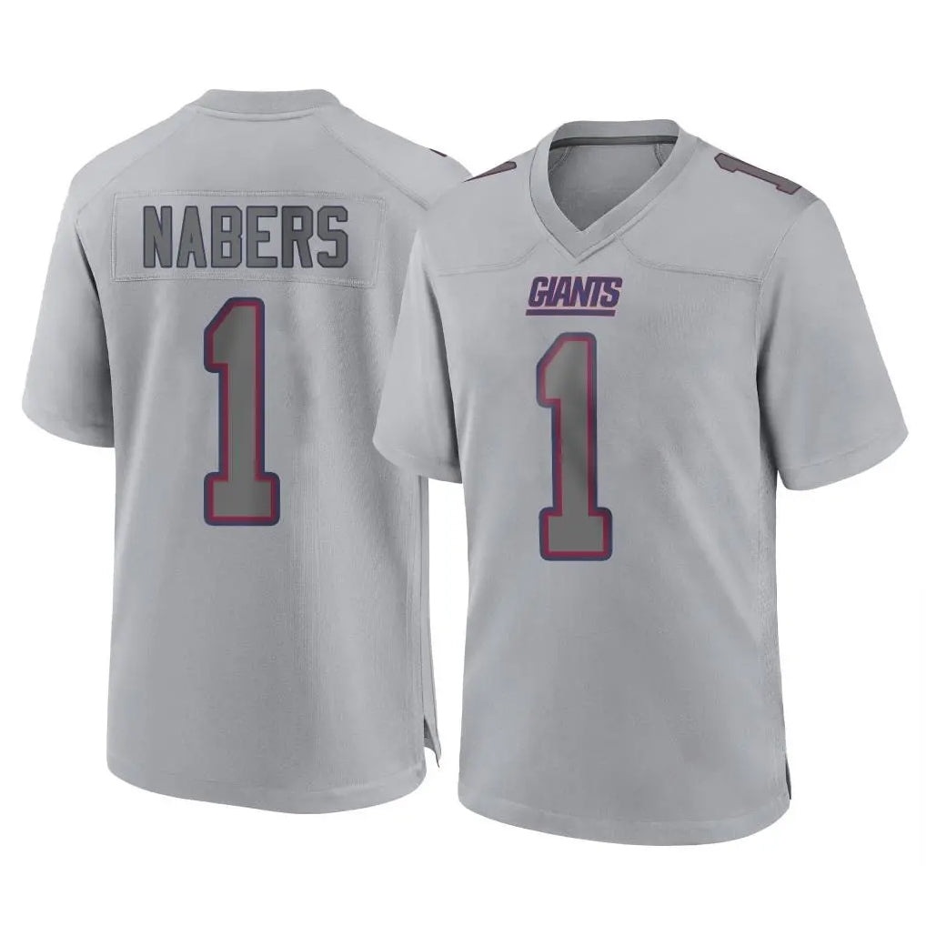 NY.Giants #1 Malik Nabers Player Gray Atmosphere Fashion Limited Game Gdoa Stitched Jerseys