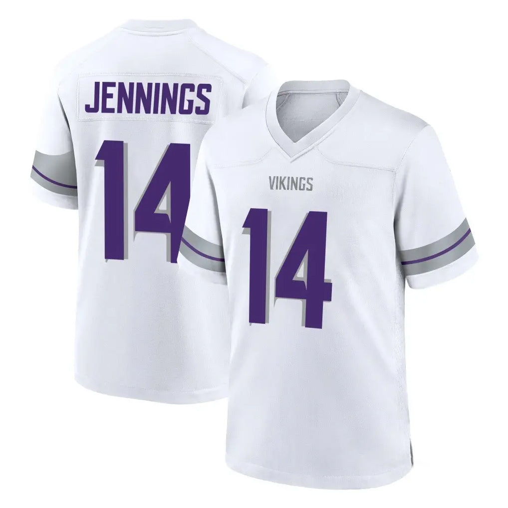 M.Vikings #14 Jauan Jennings Player White Alternate Home Game Gdoa Stitched Jerseys