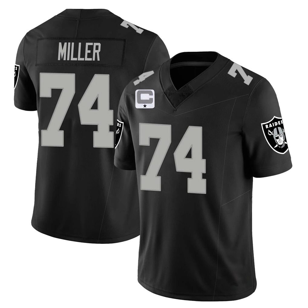LV.Raiders #74 Kolton Miller Player Black Vapor Limited Home Game Gdoa Stitched Jerseys