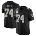LV.Raiders #74 Kolton Miller Player Black Vapor Limited Home Game Gdoa Stitched Jerseys