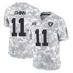 LV.Raiders #11 Jeremy Chinn Player Arctic Camo Salute To Service Limited Game Gdoa Stitched Jerseys